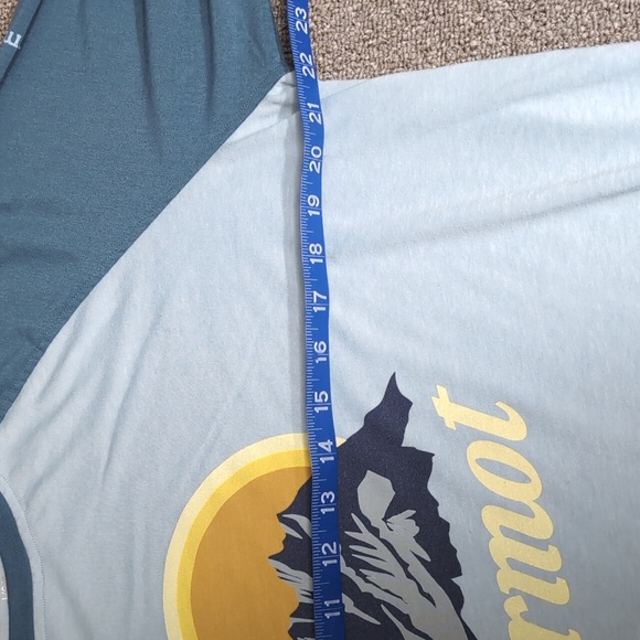 Marmot Mountain Works 1974 Long Sleeve Raglan Lot of 2 Size Large Blue+Green - Picture 11 of 12